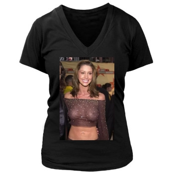 Shannon Elizabeth Women's Deep V-Neck TShirt