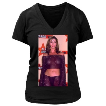 Shannon Elizabeth Women's Deep V-Neck TShirt