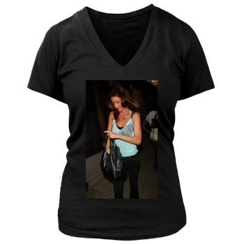 Shannon Elizabeth Women's Deep V-Neck TShirt