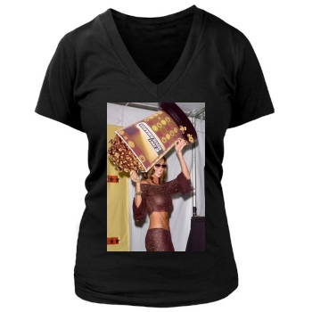 Shannon Elizabeth Women's Deep V-Neck TShirt