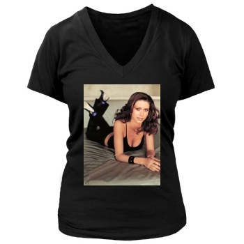 Shannon Elizabeth Women's Deep V-Neck TShirt