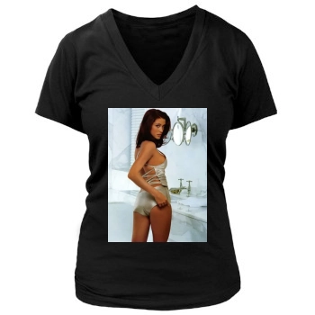 Shannon Elizabeth Women's Deep V-Neck TShirt