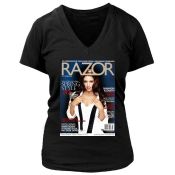 Shannon Elizabeth Women's Deep V-Neck TShirt