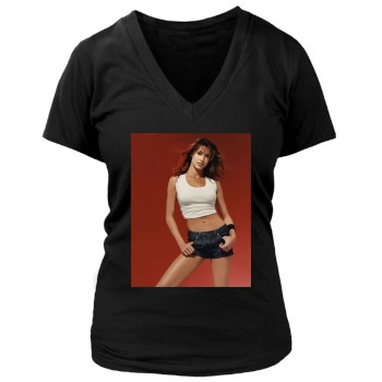 Shannon Elizabeth Women's Deep V-Neck TShirt