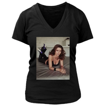 Shannon Elizabeth Women's Deep V-Neck TShirt