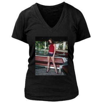 Shannon Elizabeth Women's Deep V-Neck TShirt