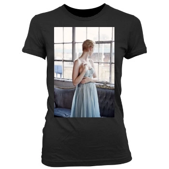 Elizabeth Debicki Women's Junior Cut Crewneck T-Shirt