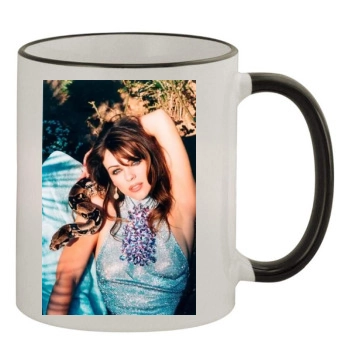 Elizabeth Hurley 11oz Colored Rim & Handle Mug