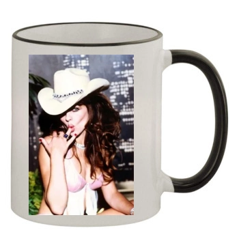 Elizabeth Hurley 11oz Colored Rim & Handle Mug