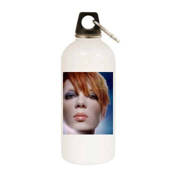 Shirley Manson White Water Bottle With Carabiner