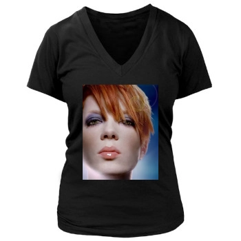 Shirley Manson Women's Deep V-Neck TShirt