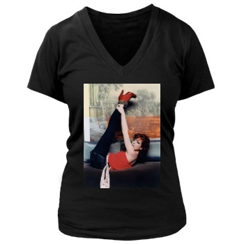 Shirley Manson Women's Deep V-Neck TShirt