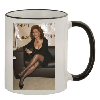 Sophia Loren 11oz Colored Rim & Handle Mug