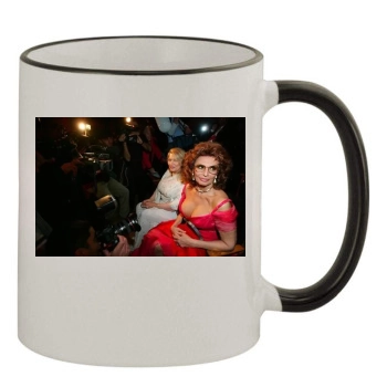 Sophia Loren 11oz Colored Rim & Handle Mug