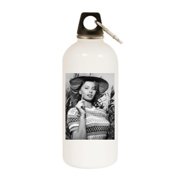 Sophia Loren White Water Bottle With Carabiner