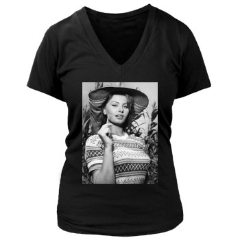 Sophia Loren Women's Deep V-Neck TShirt