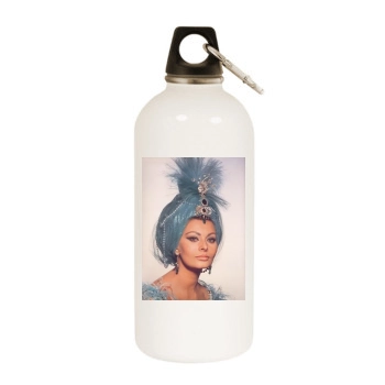 Sophia Loren White Water Bottle With Carabiner