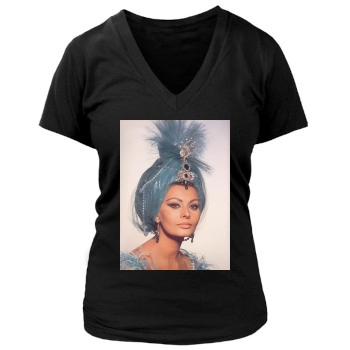 Sophia Loren Women's Deep V-Neck TShirt