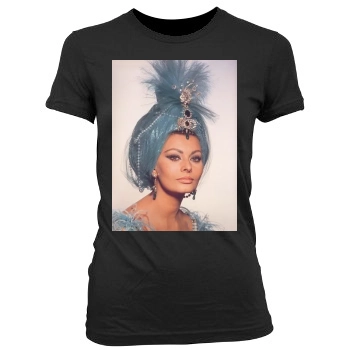 Sophia Loren Women's Junior Cut Crewneck T-Shirt