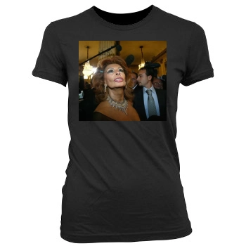 Sophia Loren Women's Junior Cut Crewneck T-Shirt