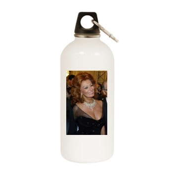 Sophia Loren White Water Bottle With Carabiner