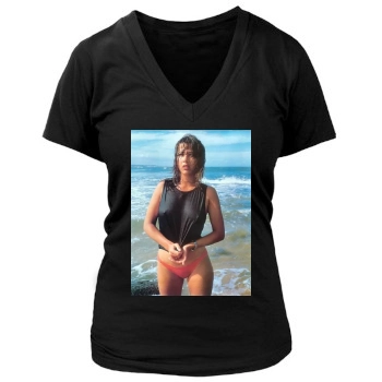 Sophie Marceau Women's Deep V-Neck TShirt