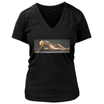 Sophie Marceau Women's Deep V-Neck TShirt