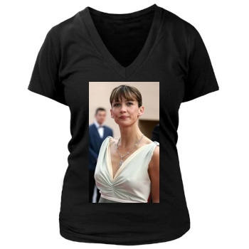 Sophie Marceau Women's Deep V-Neck TShirt