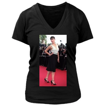 Sophie Marceau Women's Deep V-Neck TShirt