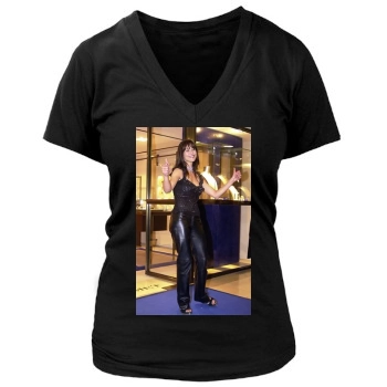 Sophie Marceau Women's Deep V-Neck TShirt