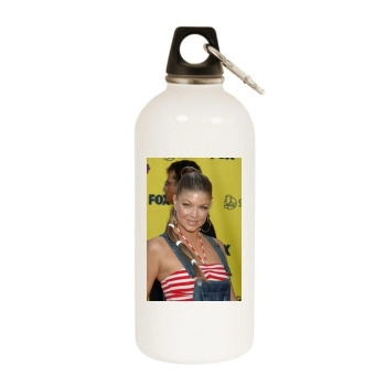 Fergie White Water Bottle With Carabiner