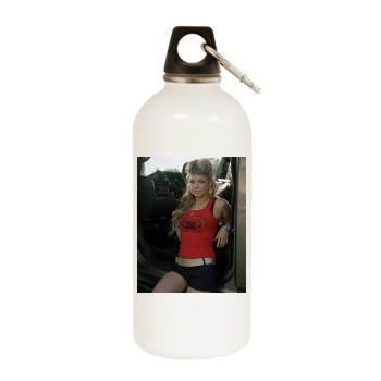 Fergie White Water Bottle With Carabiner