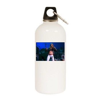 Fergie White Water Bottle With Carabiner