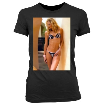 Stacy Keibler Women's Junior Cut Crewneck T-Shirt