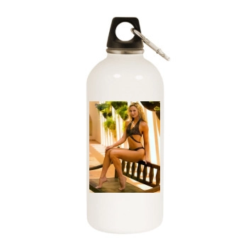 Stacy Keibler White Water Bottle With Carabiner