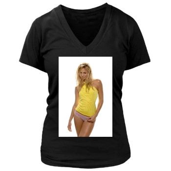 Stacy Keibler Women's Deep V-Neck TShirt