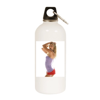 Stacy Keibler White Water Bottle With Carabiner