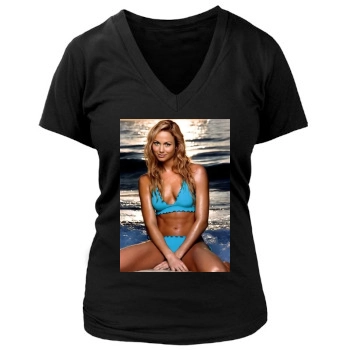 Stacy Keibler Women's Deep V-Neck TShirt