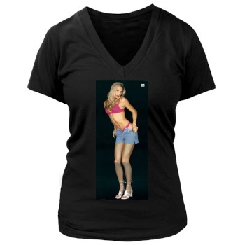 Stacy Keibler Women's Deep V-Neck TShirt