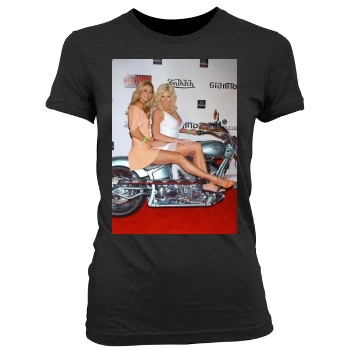 Stacy Keibler Women's Junior Cut Crewneck T-Shirt