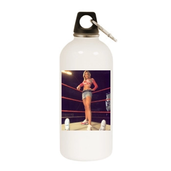 Stacy Keibler White Water Bottle With Carabiner