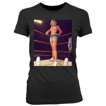 Stacy Keibler Women's Junior Cut Crewneck T-Shirt