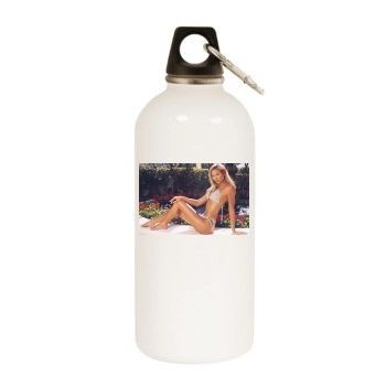 Stacy Keibler White Water Bottle With Carabiner