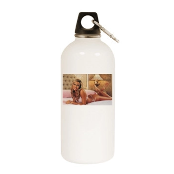 Stacy Keibler White Water Bottle With Carabiner