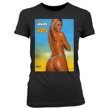 Stacy Keibler Women's Junior Cut Crewneck T-Shirt