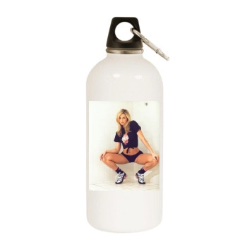 Stacy Keibler White Water Bottle With Carabiner