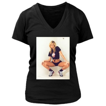 Stacy Keibler Women's Deep V-Neck TShirt