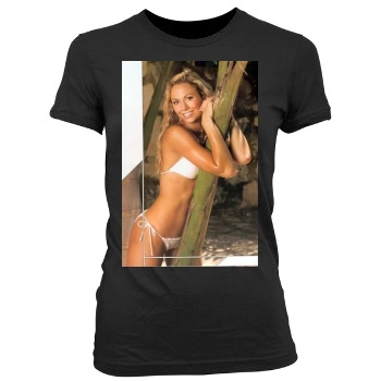 Stacy Keibler Women's Junior Cut Crewneck T-Shirt