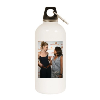 Stephanie March White Water Bottle With Carabiner