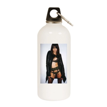 Stephanie Seymour White Water Bottle With Carabiner